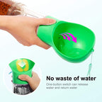 Portable Cat Dog Water Bottle Food Feeder Drinker Poop Dispenser 3 In 1